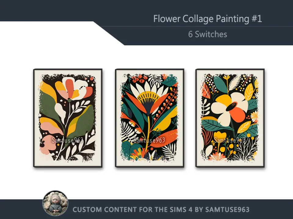 Flower Collage Painting #1 Sellable Extra A Samtuse963