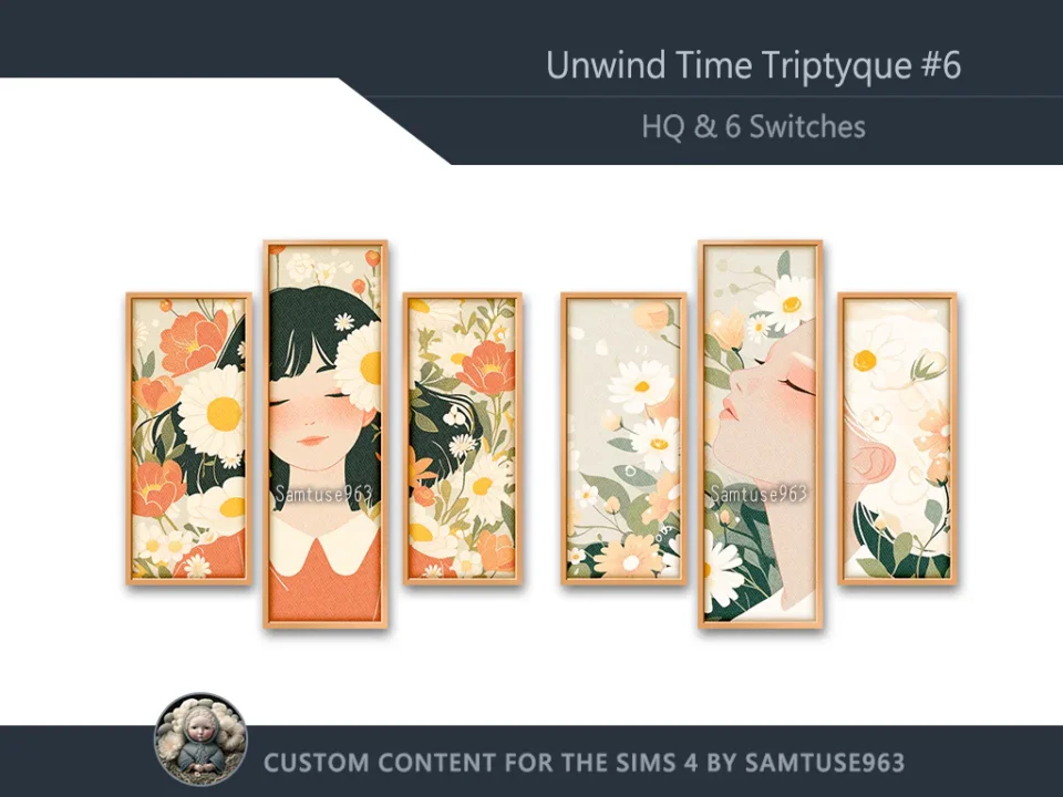 HQ Unwind Time Triptych #6 Sellable Extra B Samtuse963