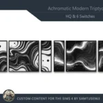 HQ Achromatic Modern Triptych #3 Sellable Extra E Samtuse963