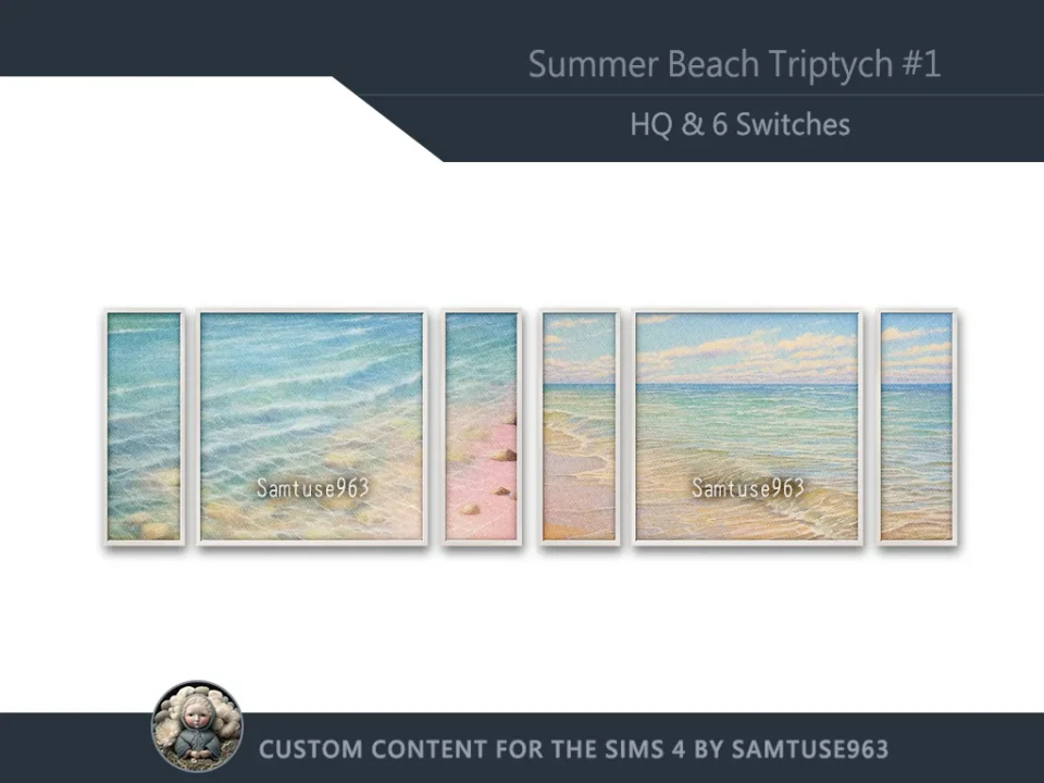 HQ Summer Beach Triptych #1 Sellable Extra E Samtuse963