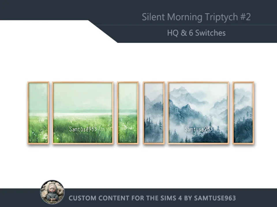 HQ Silent Morning Triptych #2 Sellable Extra E Samtuse963