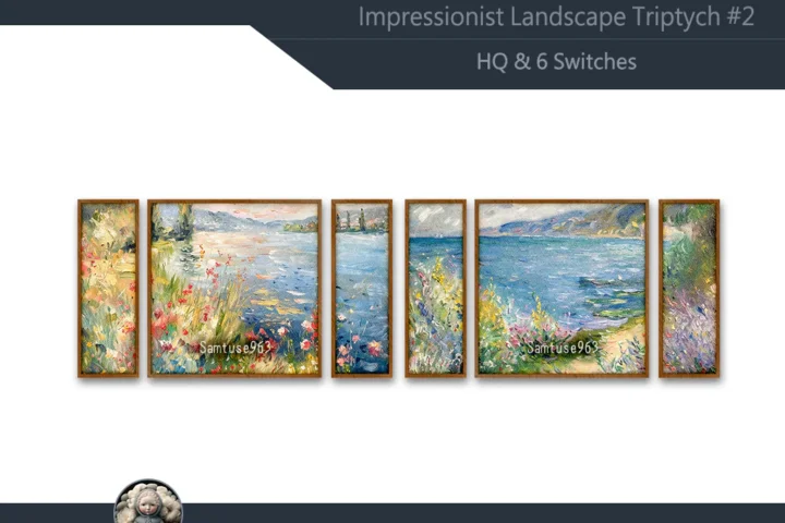 HQ Impressionist Landscape Triptych #2 Sellable Extra E Samtuse963