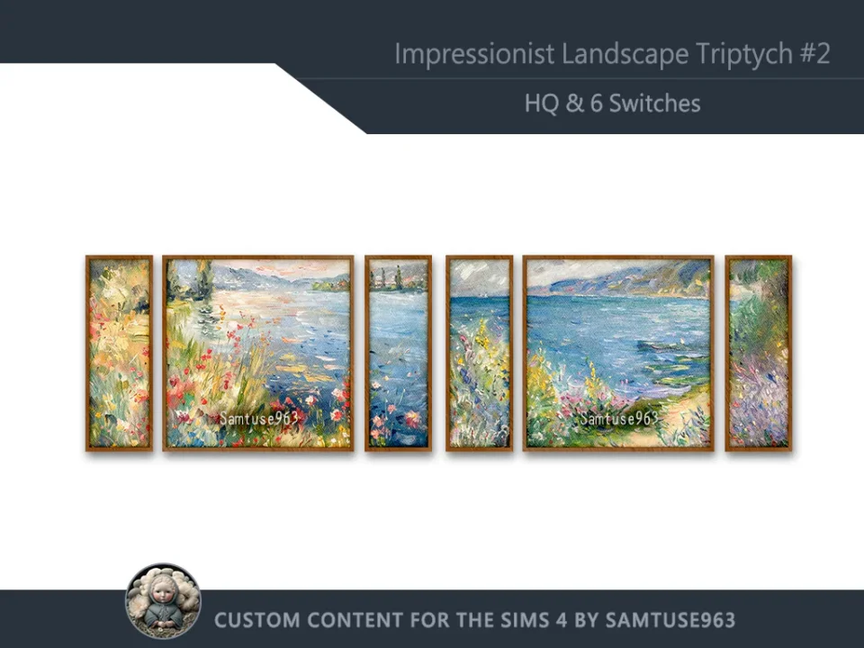 HQ Impressionist Landscape Triptych #2 Sellable Extra E Samtuse963