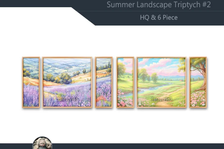 HQ Summer Landscape Triptych #2 Sellable Extra E Samtuse963