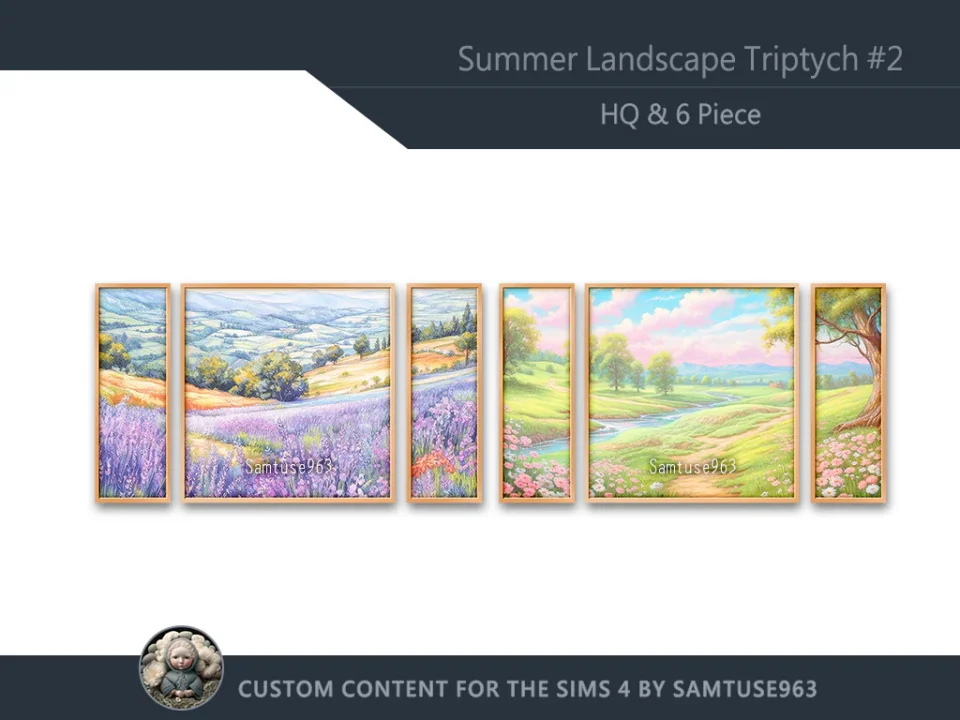 HQ Summer Landscape Triptych #2 Sellable Extra E Samtuse963