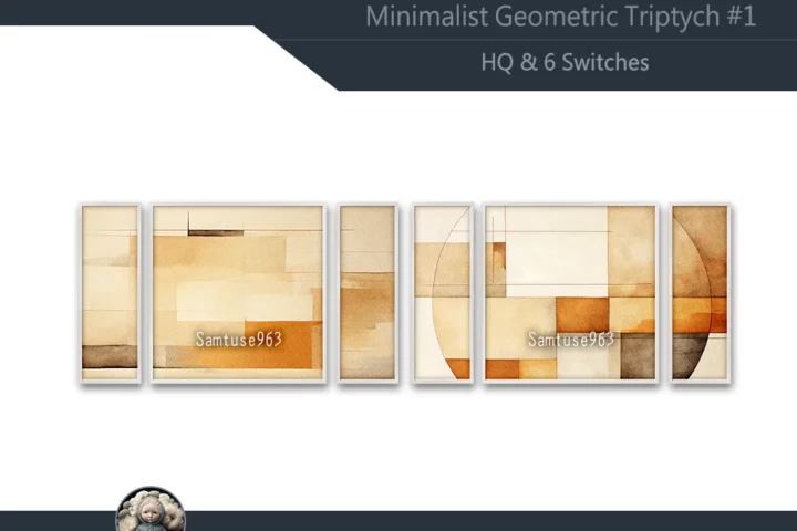 HQ Minimalist Geometric Triptych #1 Sellable Extra E Samtuse963