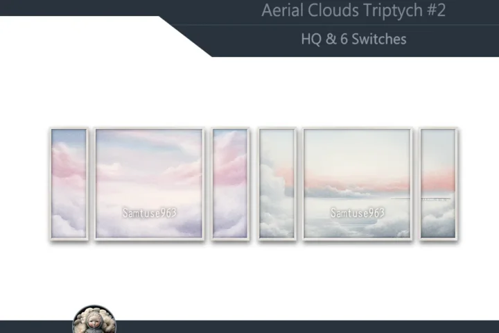 HQ Aerial Clouds Triptych #2 Sellable Extra E Samtuse963