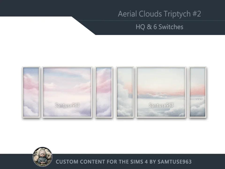HQ Aerial Clouds Triptych #2 Sellable Extra E Samtuse963