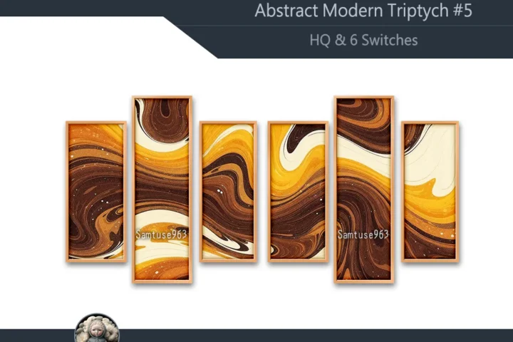 HQ Abstract Modern Triptych #5 Sellable Extra B Samtuse963