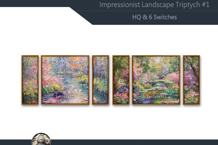 HQ Impressionist Landscape Triptych #1 Sellable Extra E Samtuse963