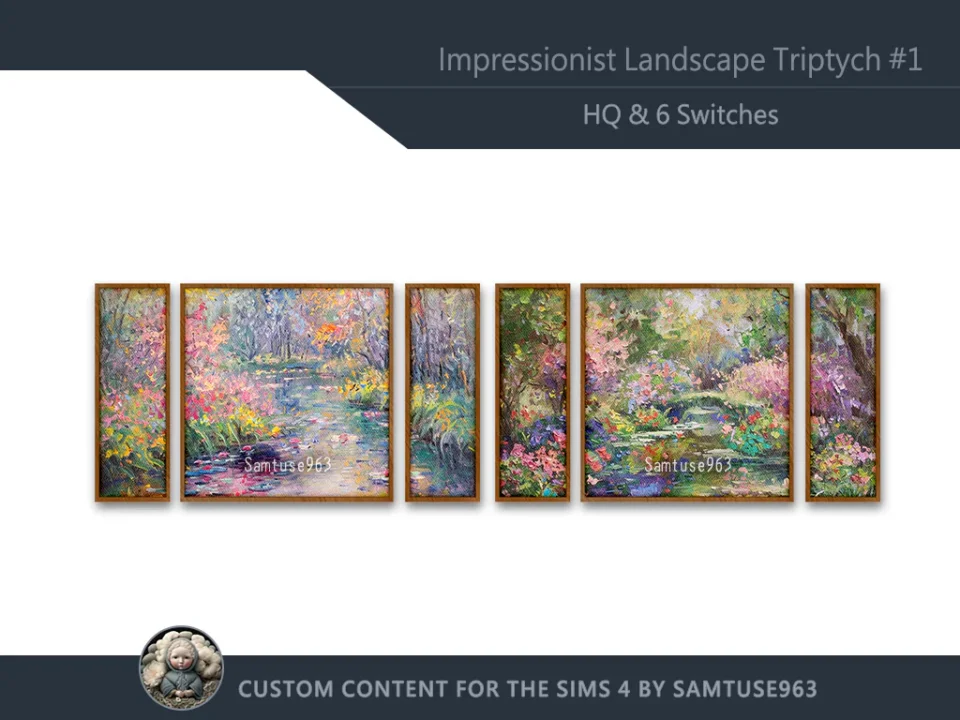 HQ Impressionist Landscape Triptych #1 Sellable Extra E Samtuse963