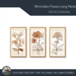 HQ Minimalist Flower Long Painting #1 Sellable Extra D Samtuse963