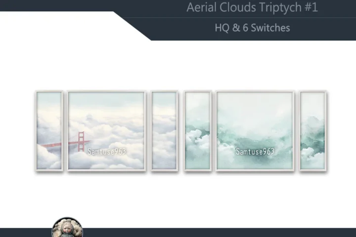 HQ Aerial Clouds Triptych #1 Sellable Extra E Samtuse963