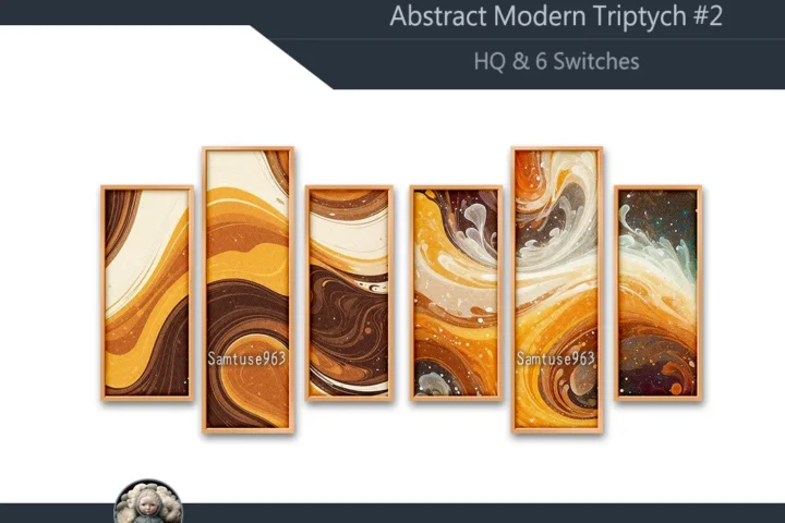 HQ Abstract Modern Triptych #2 Sellable Extra B Samtuse963
