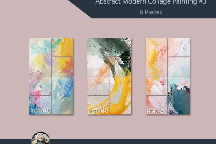 HQ Abstract Modern Collage Painting #3 Sellable Samtuse963