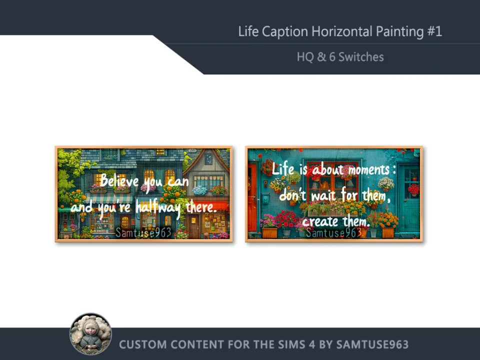 HQ Life Caption Horizontal Painting #1 Sellable Samtuse963