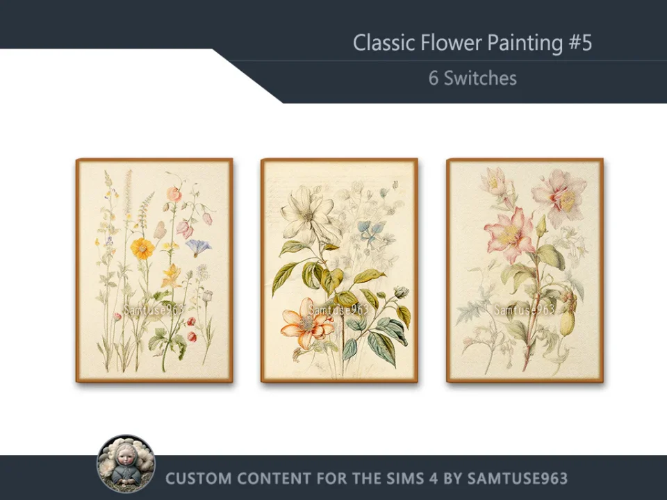 Classic Flower Painting #5 Sellable Extra A Samtuse963