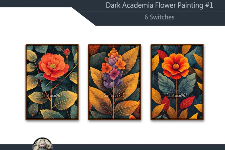 Dark Academia Flower Painting #1 Sellable Extra A Samtuse963