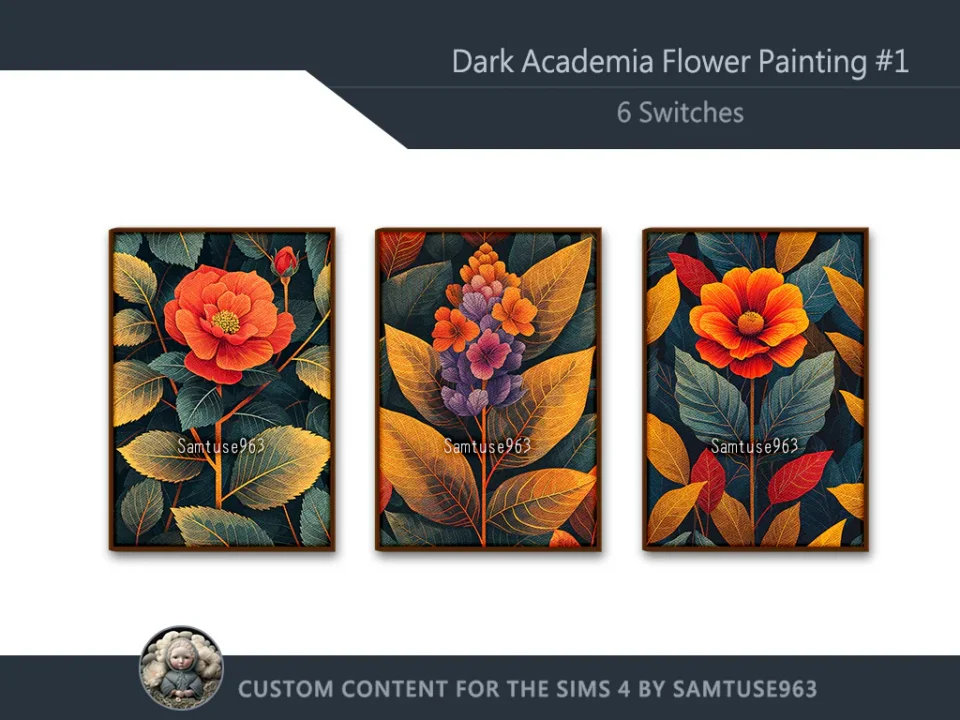 Dark Academia Flower Painting #1 Sellable Extra A Samtuse963