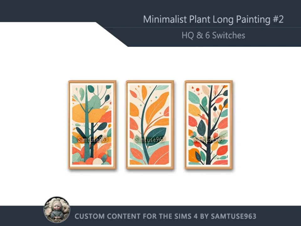 HQ Minimalist Plant Long Painting #2 Sellable Extra D Samtuse963