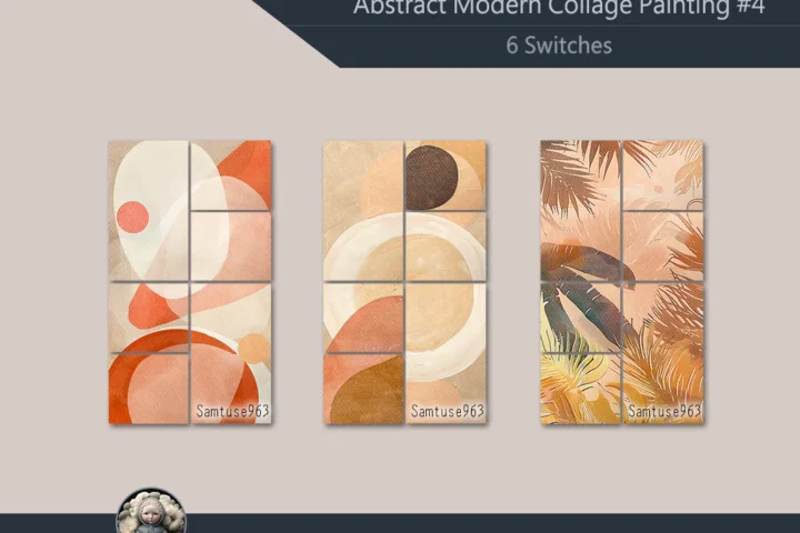 HQ Abstract Modern Collage Painting #4 Sellable Samtuse963