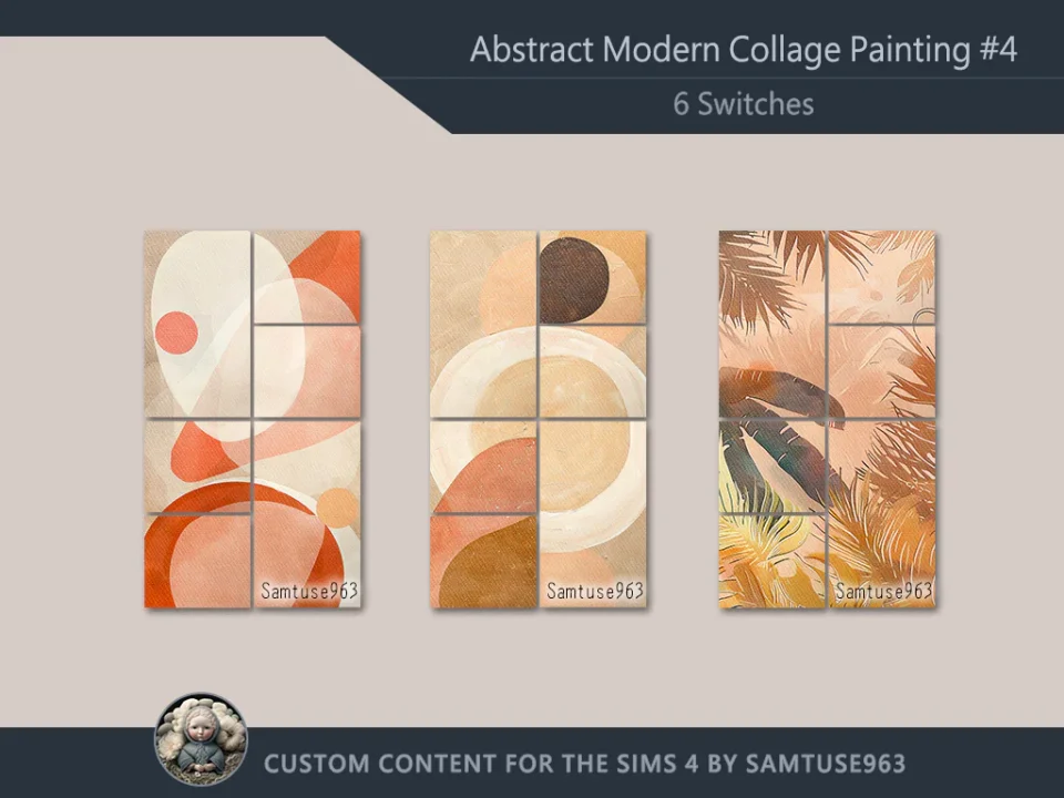 HQ Abstract Modern Collage Painting #4 Sellable Samtuse963