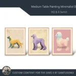 HQ Medium Table Painting Minimalist Dog #1 Samtuse963