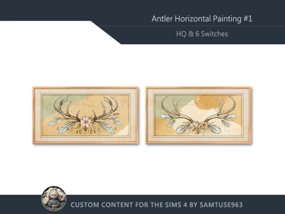 HQ Antler Horizontal Painting #1 Sellable Samtuse963