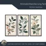 HQ Minimalist Branches Long Painting #1 Sellable Extra D Samtuse963