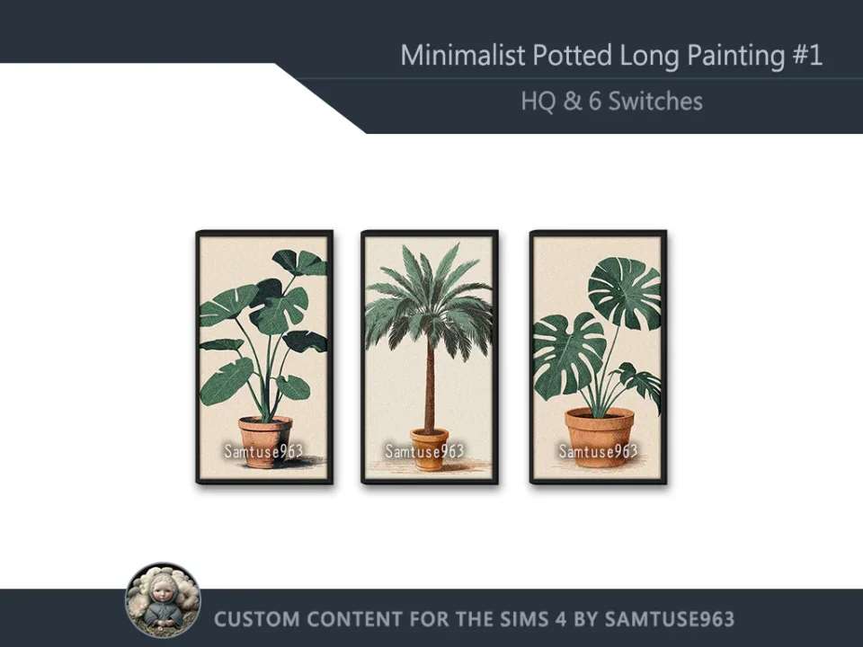 HQ Minimalist Potted Long Painting #1 Extra D Samtuse963