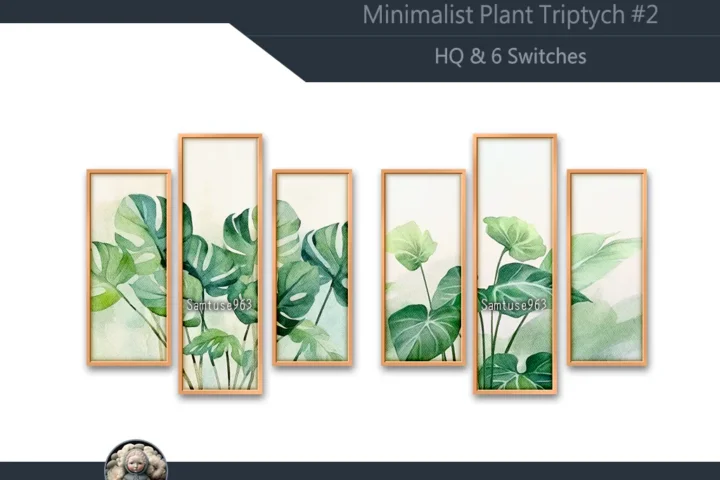 HQ Minimalist Plant Triptych #2 Sellable Extra B Samtuse963