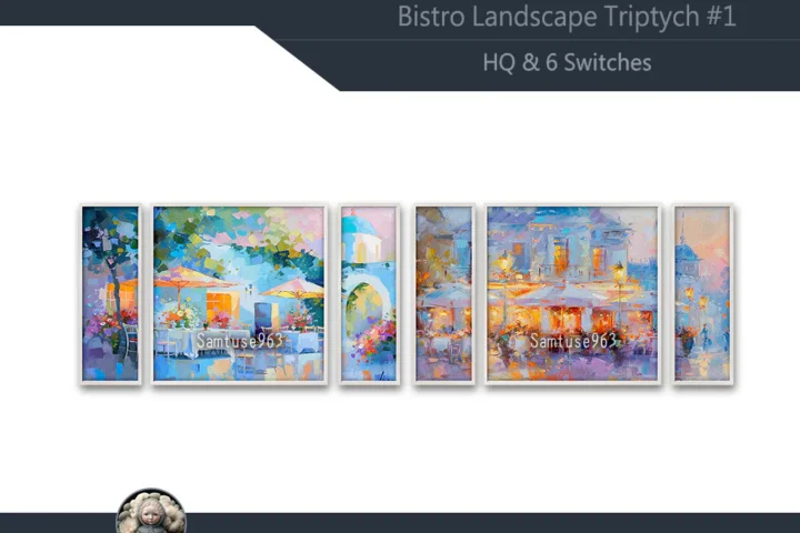 HQ Bistro Landscape Triptych #1 Extra E Samtuse963