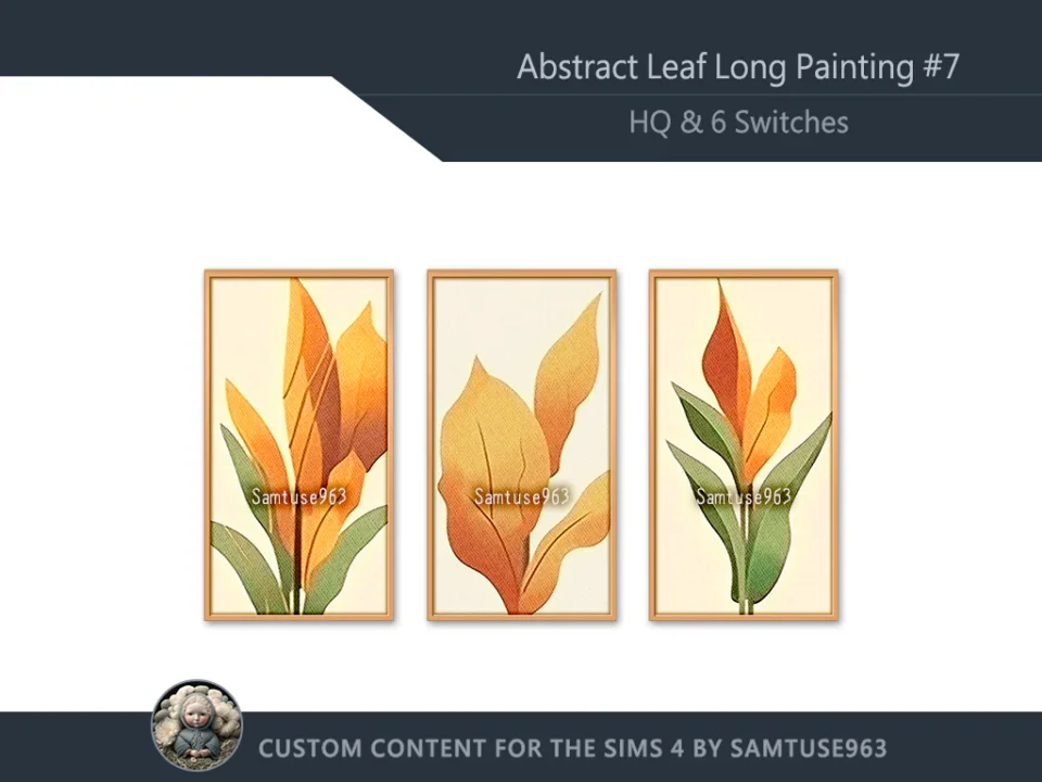 HQ Abstract Leaf Long Painting #7 Sellable Extra D Samtuse963
