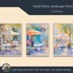 Pastel Bistro Landscape Painting #1 Sellable Extra A Samtuse963