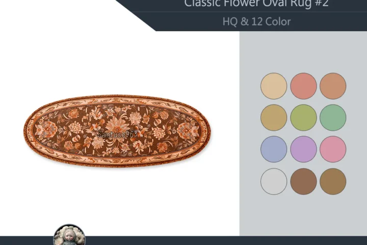 HQ Classic Flower Oval Dance Rug #2 Samtuse963