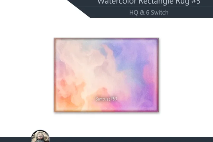 HQ Watercolor Rectangle Dance Rug #3 Samtuse963