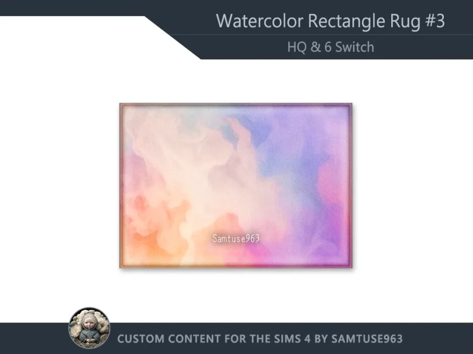 HQ Watercolor Rectangle Dance Rug #3 Samtuse963