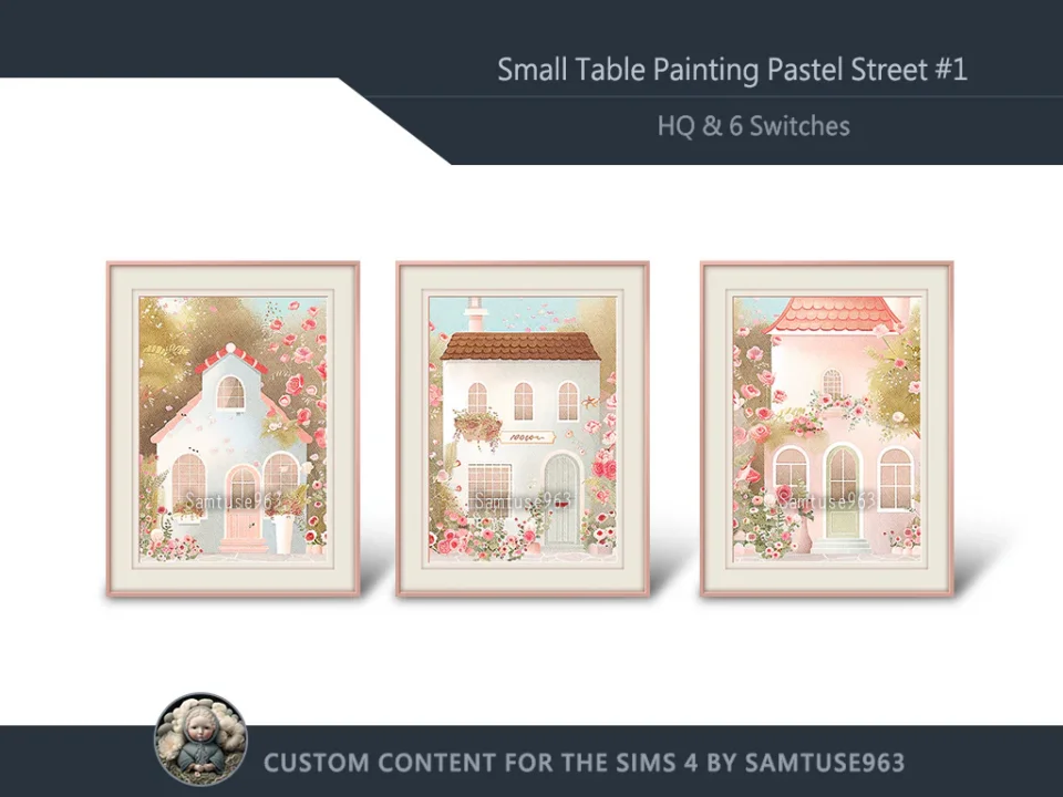 HQ Small Table Painting Pastel Street #1 Samtuse963