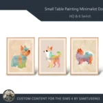 HQ Small Table Painting Minimalist Dog #1 Samtuse963