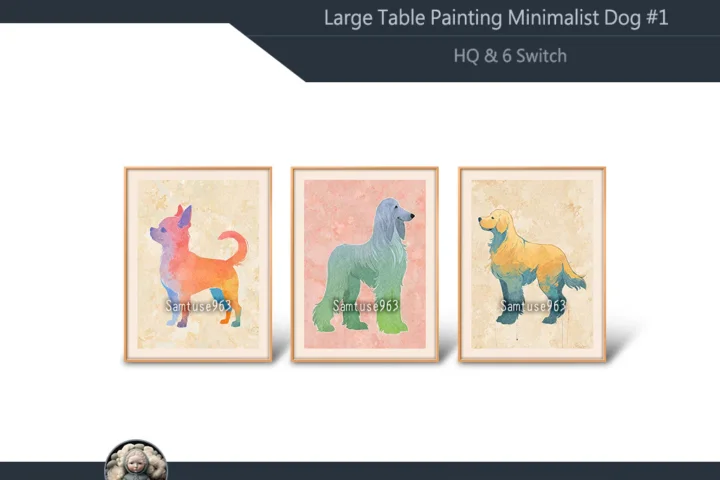 HQ Large Table Painting Minimalist Dog #1
