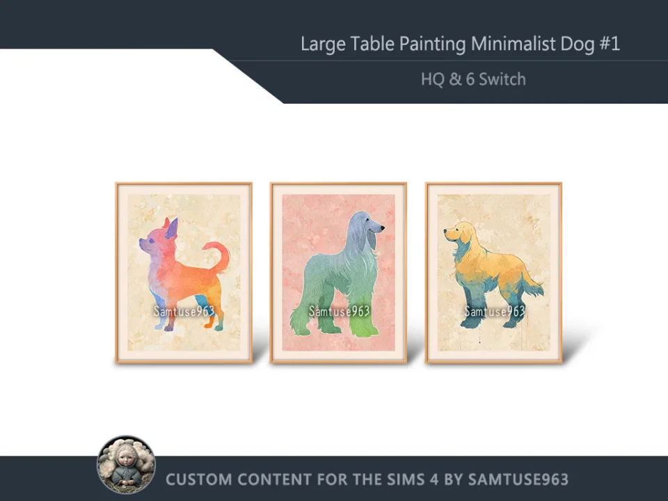 HQ Large Table Painting Minimalist Dog #1