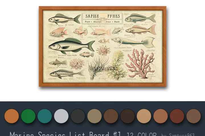 Marine Species List Board #1 Samtuse963