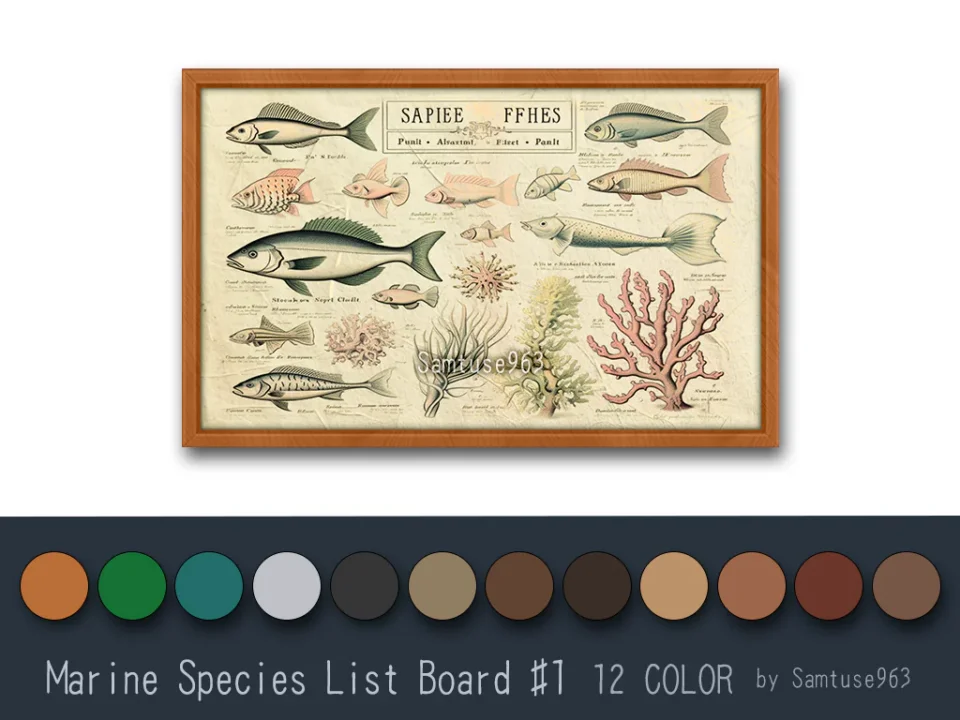 Marine Species List Board #1 Samtuse963