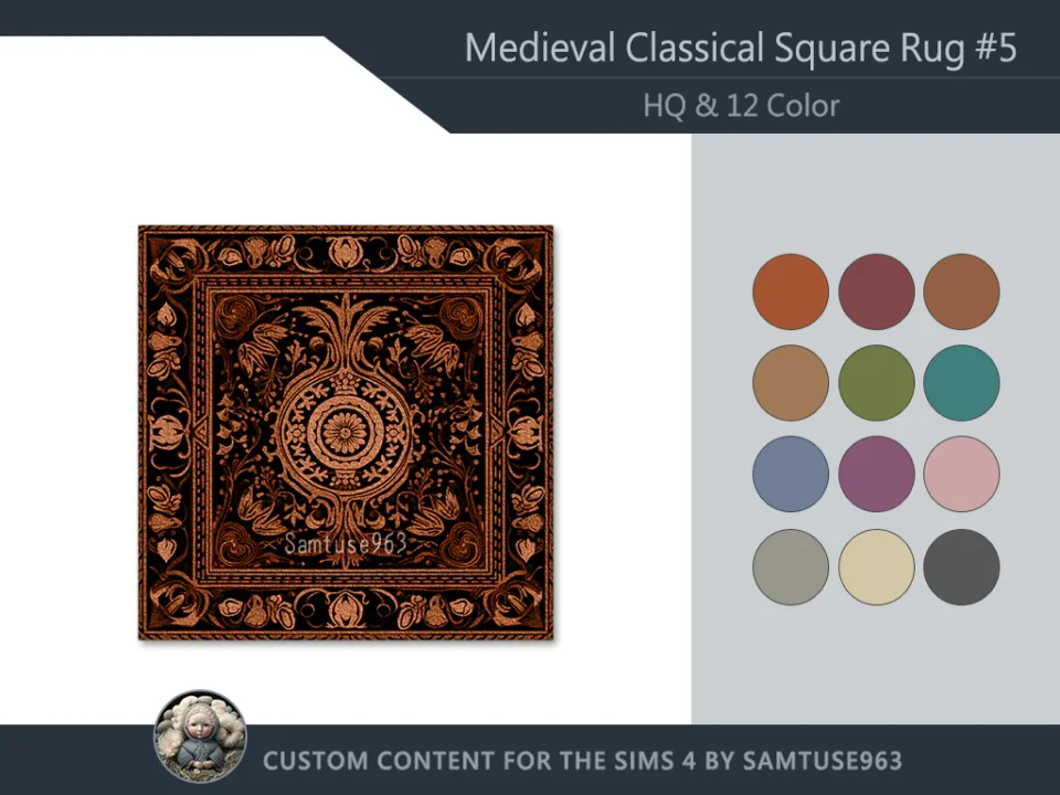 HQ Medieval Classical Square Dance Rug #5 Samtuse963