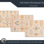 Folk Pattern Rectangular Dance Rug #2 Samtuse963
