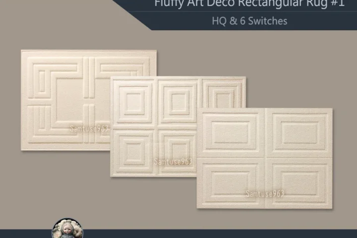 HQ Fluffy Art Deco Rectangular Dance Rug #1 Samtuse963
