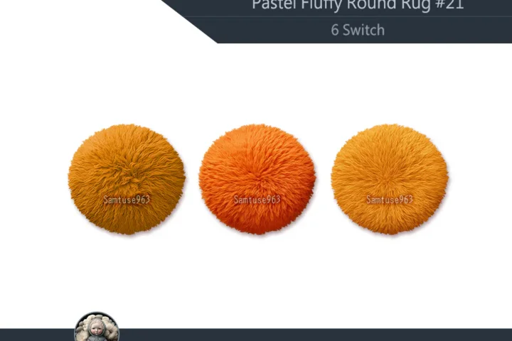 Pastel Fluffy Round Dance Rug #21 Samtuse963