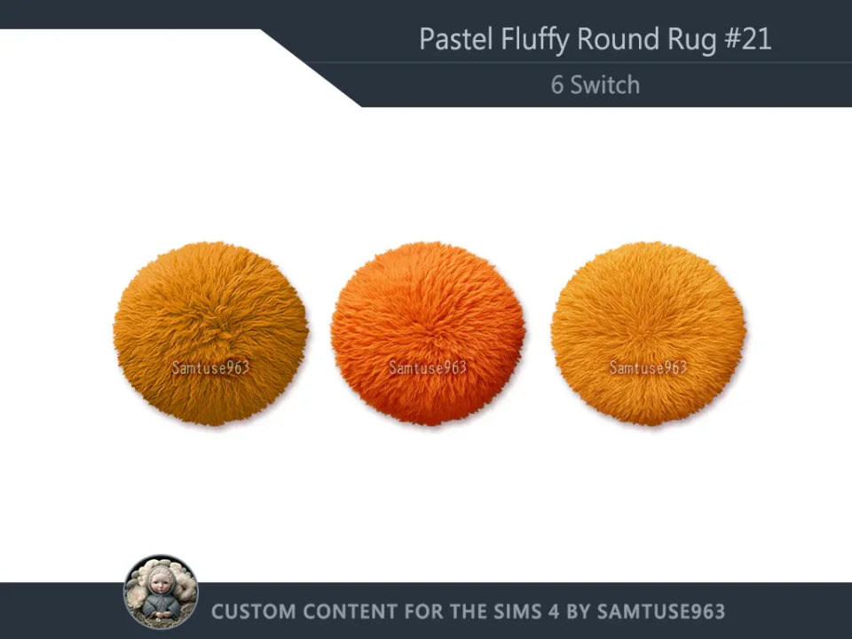 Pastel Fluffy Round Dance Rug #21 Samtuse963