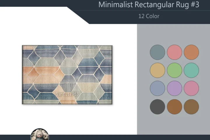 Minimalist Rectangular Dance Rug #3 Samtuse963