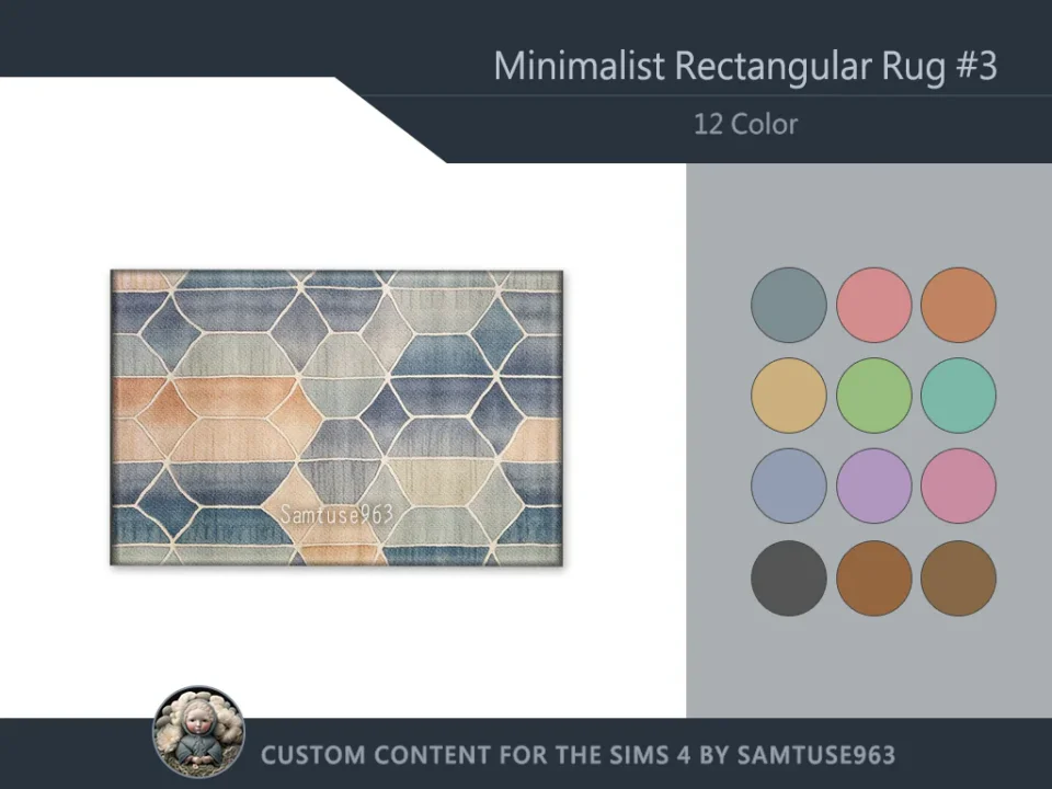 Minimalist Rectangular Dance Rug #3 Samtuse963